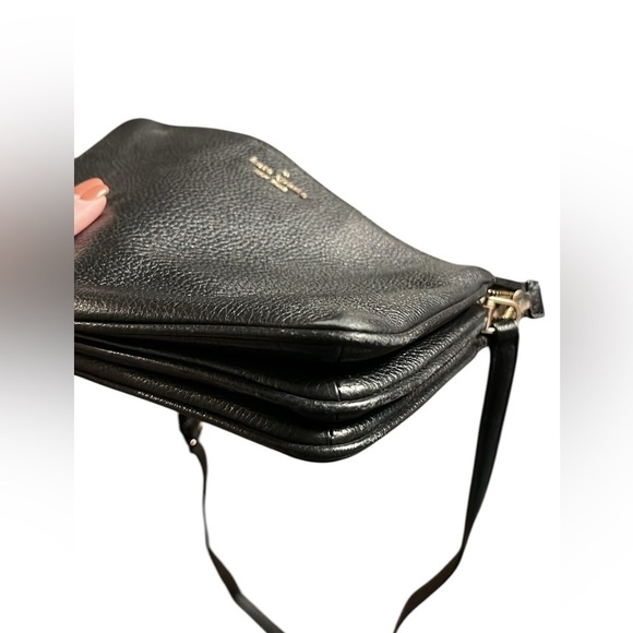 Kate Spade Black Pebbled Leather Triple Gusset Crossbody Bag - Picture 6 of 15